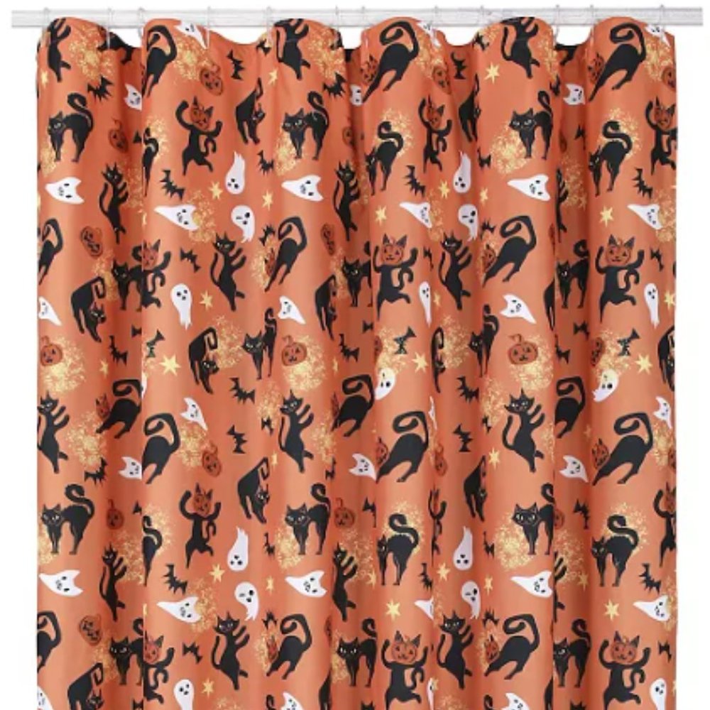 NEW Halloween Cats, Ghosts, & Pumpkins Shower Curtain